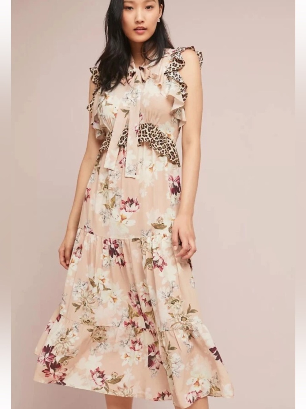 $379 KACHEL ANTHROPOLOGIE Silk Sedona Sunrise Floral Maxi